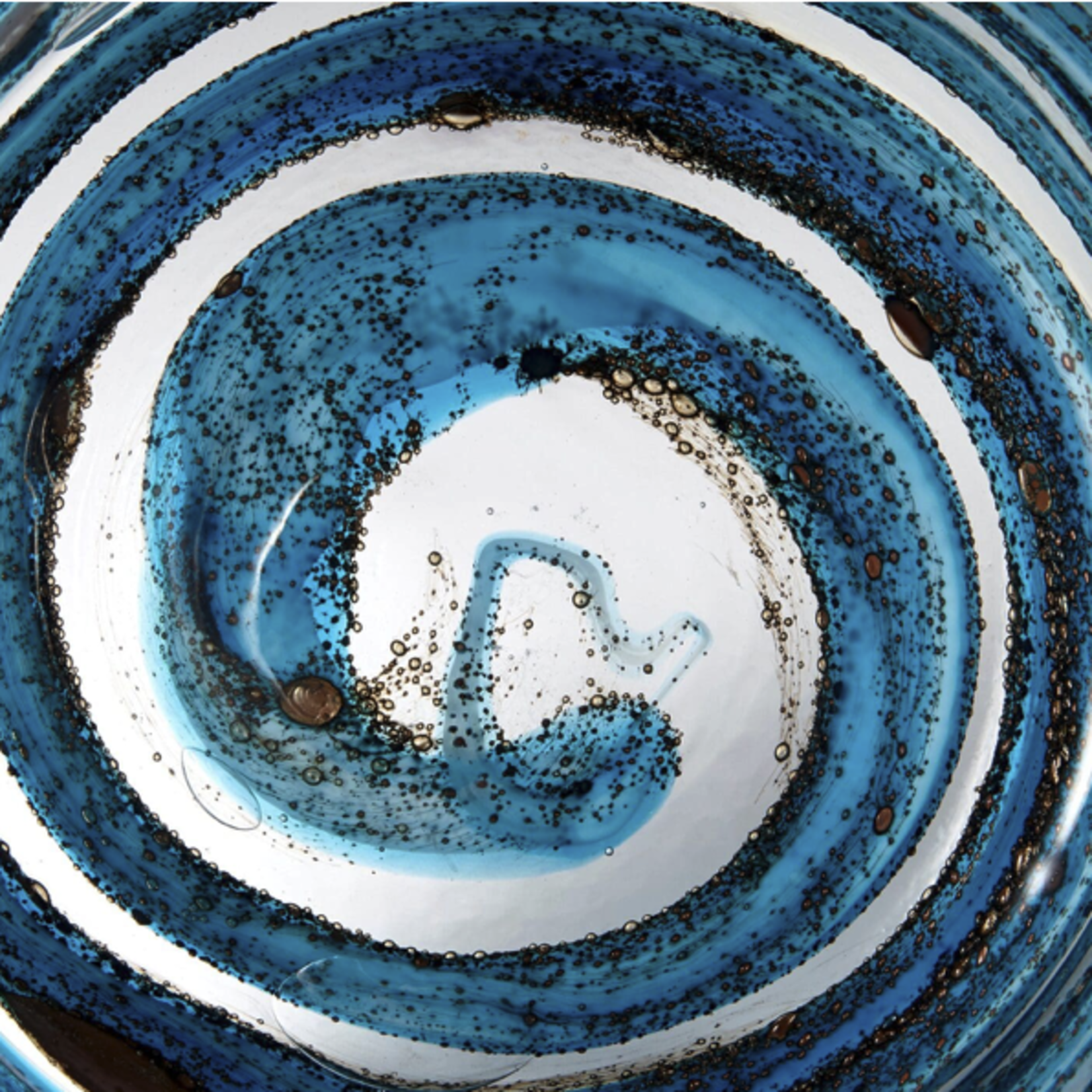 Outside The Box 8" Rogue Blue & Gold Dust Glass Vase
