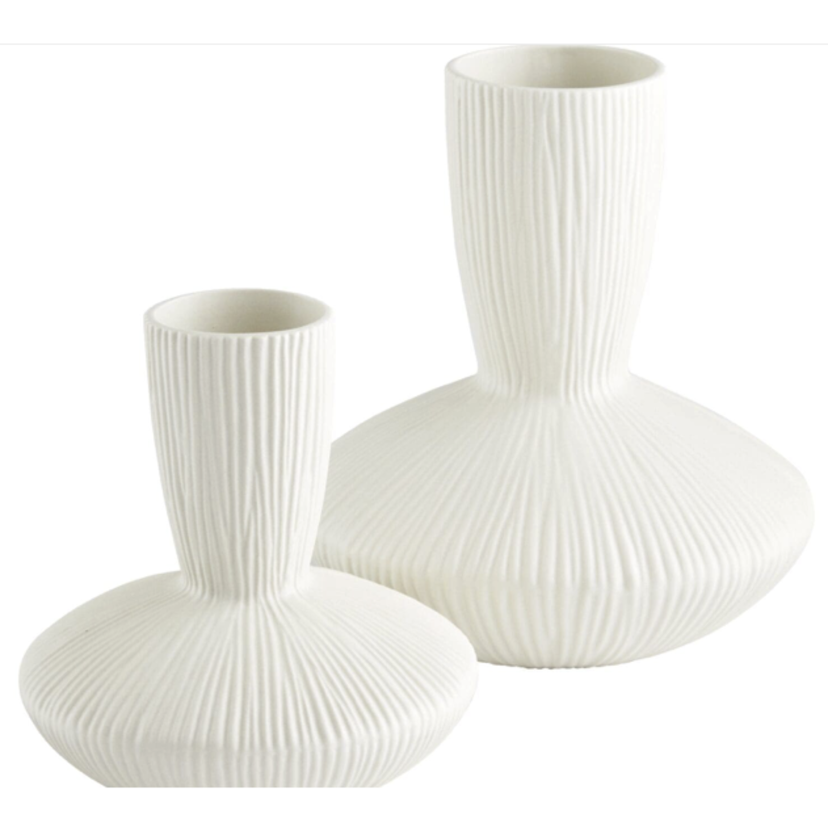Outside The Box 12" Echo White Ceramic Vase