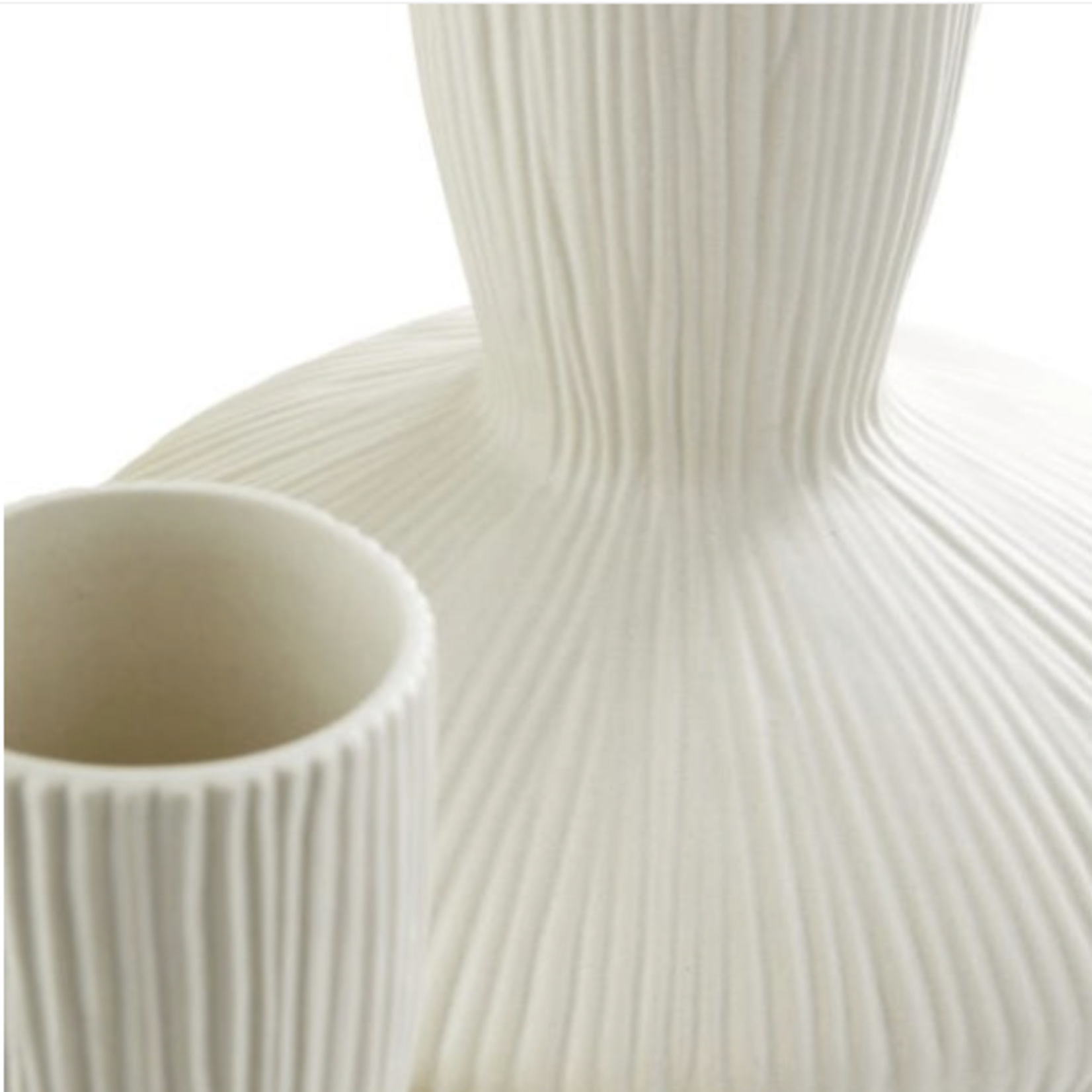 Outside The Box 12" Echo White Ceramic Vase