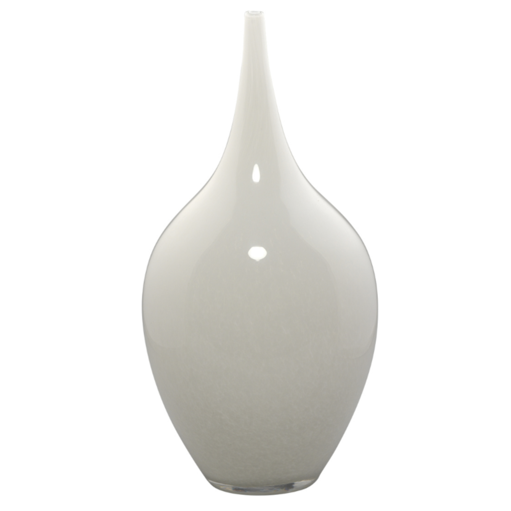 Outside The Box 19", 15" & 11" Set of 3 Nymph White Hand Blown Glass  Decorative Vases