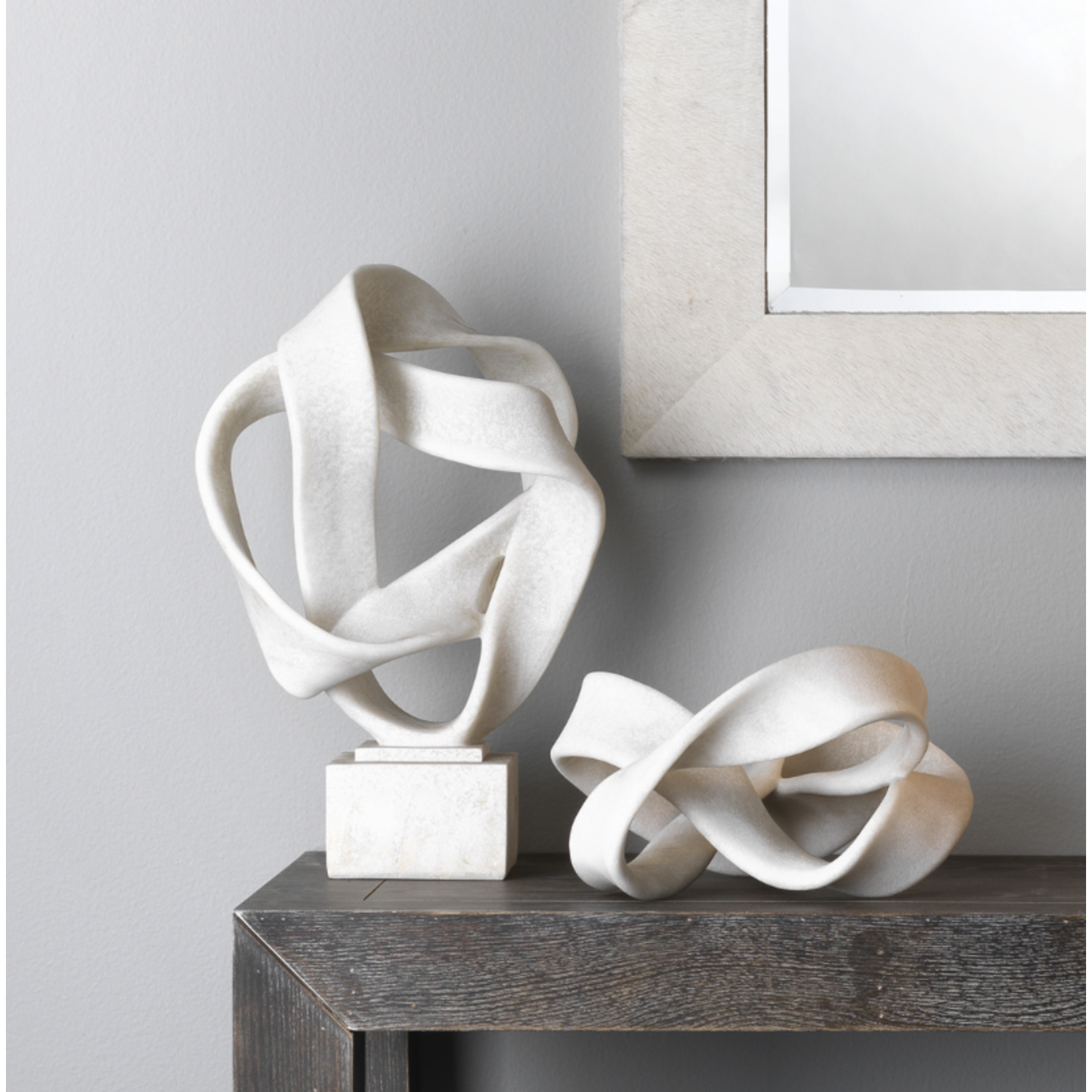 Outside The Box 17" Intertwined Off White Sculpture On Stand