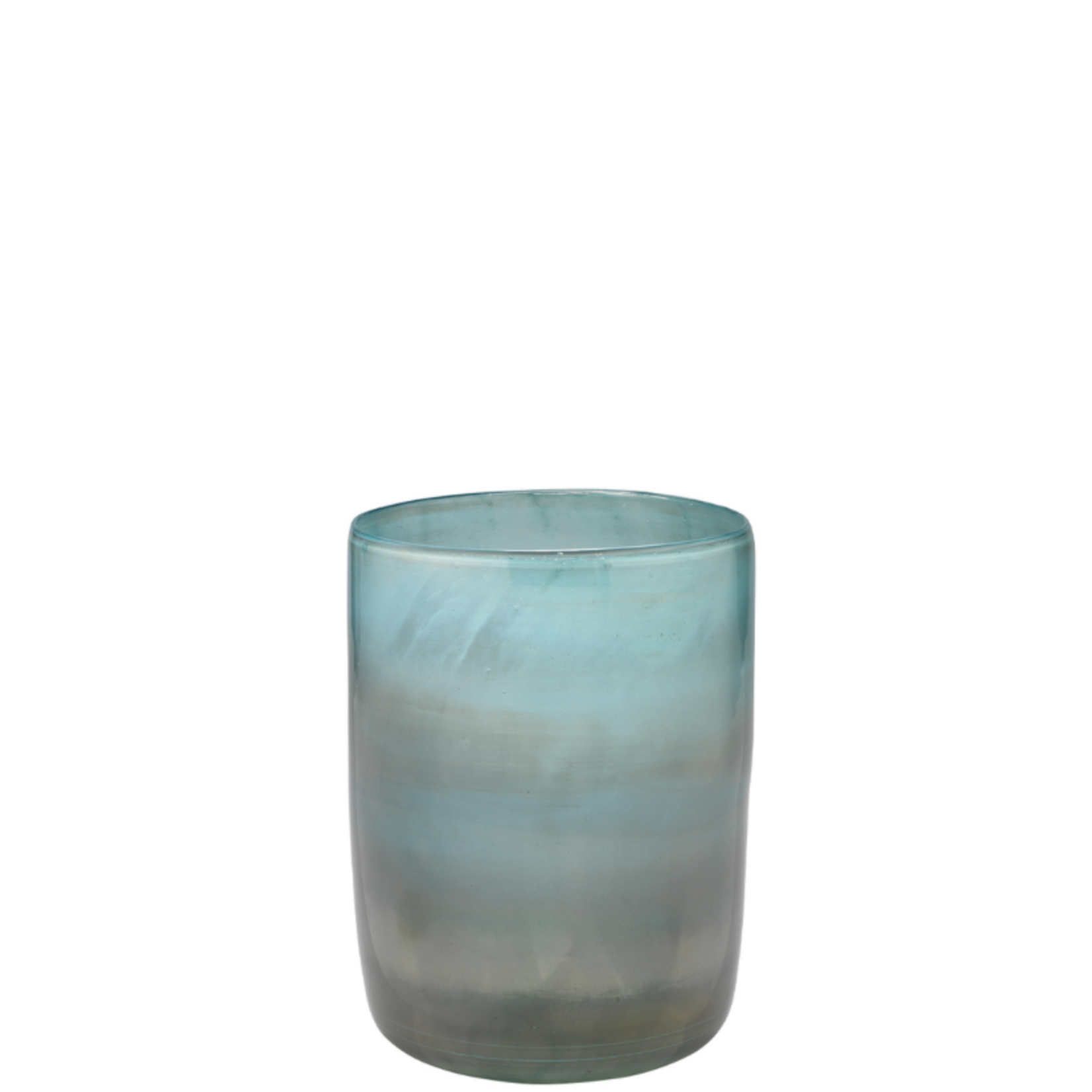 Outside The Box 11" Vapor Metallic Aqua Glass Vase