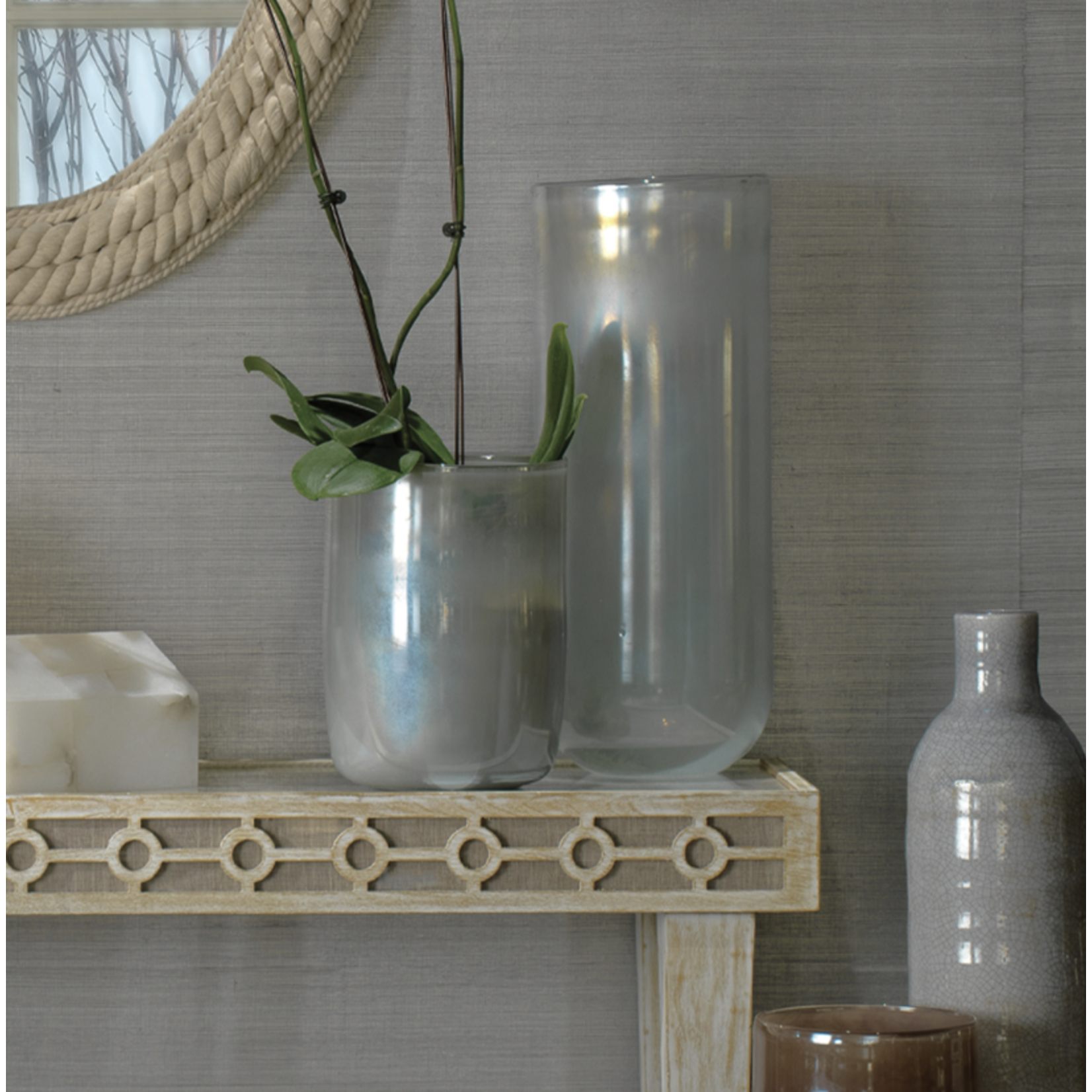 Outside The Box 20" Vapor Metallic Opal Glass Vase