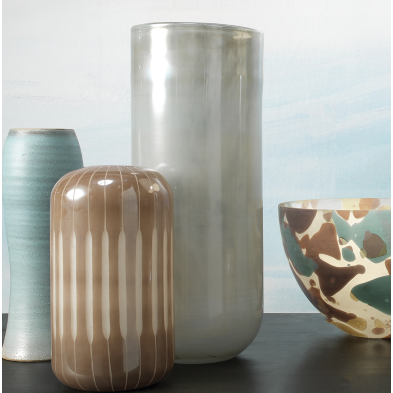 Outside The Box 20" Vapor Metallic Opal Glass Vase
