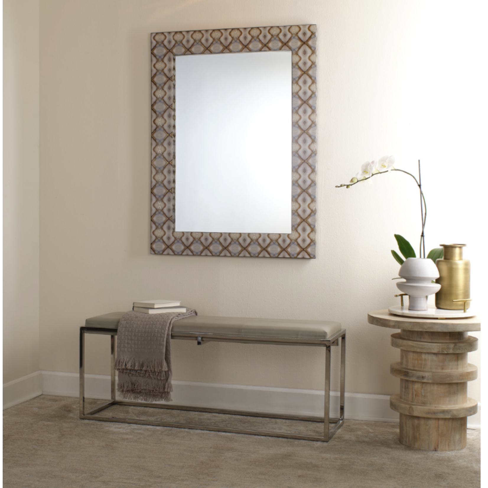 Outside The Box 24" Revolve White Washed Mango Wood Side Table