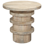Outside The Box 24" Revolve White Washed Mango Wood Side Table