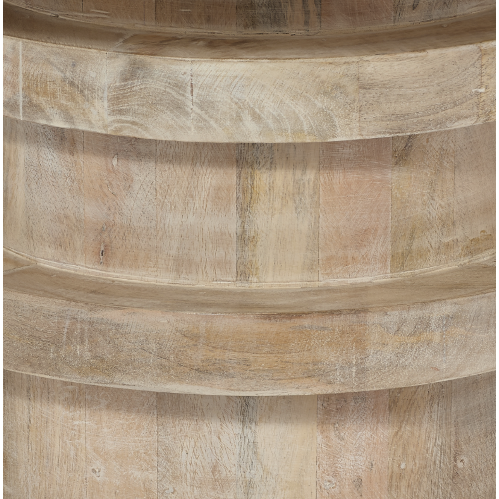 Outside The Box 24" Revolve White Washed Mango Wood Side Table