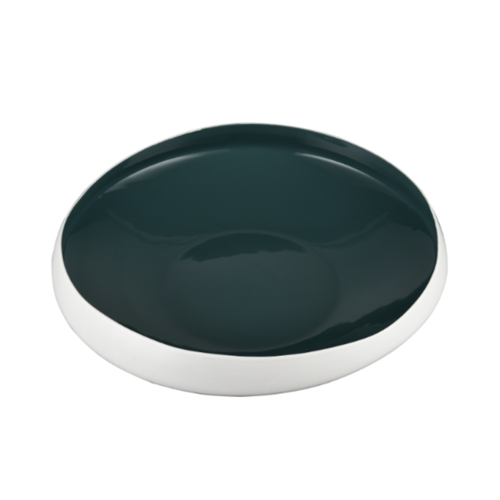 Outside The Box 18" Greer White With Turquoise Glazed Earthenware Bowl