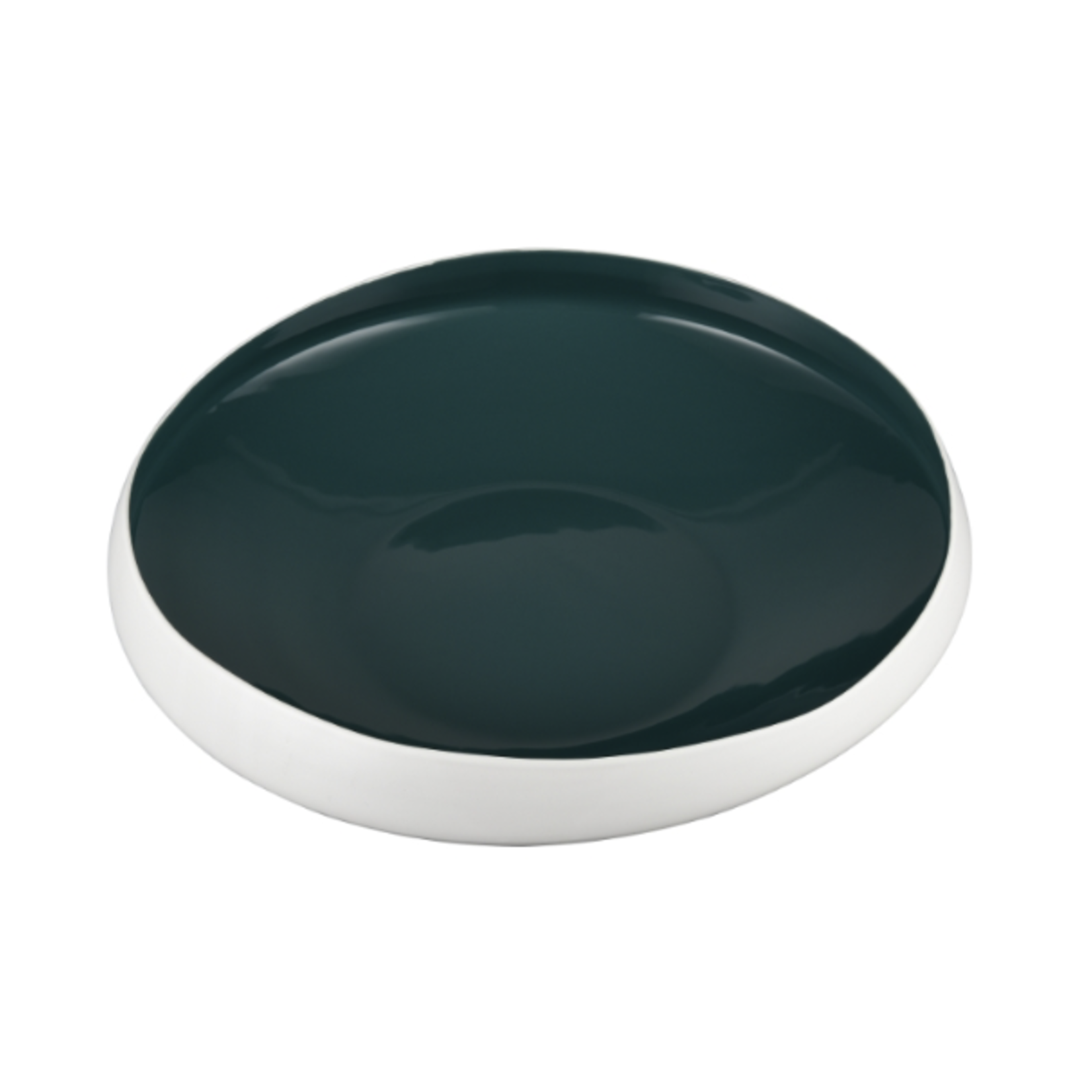 Outside The Box 18" Greer White With Turquoise Glazed Earthenware Bowl