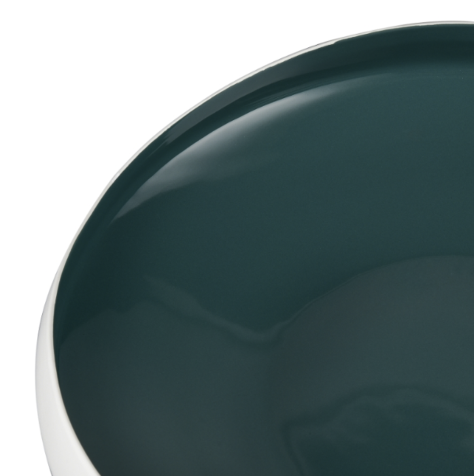 Outside The Box 18" Greer White With Turquoise Glazed Earthenware Bowl