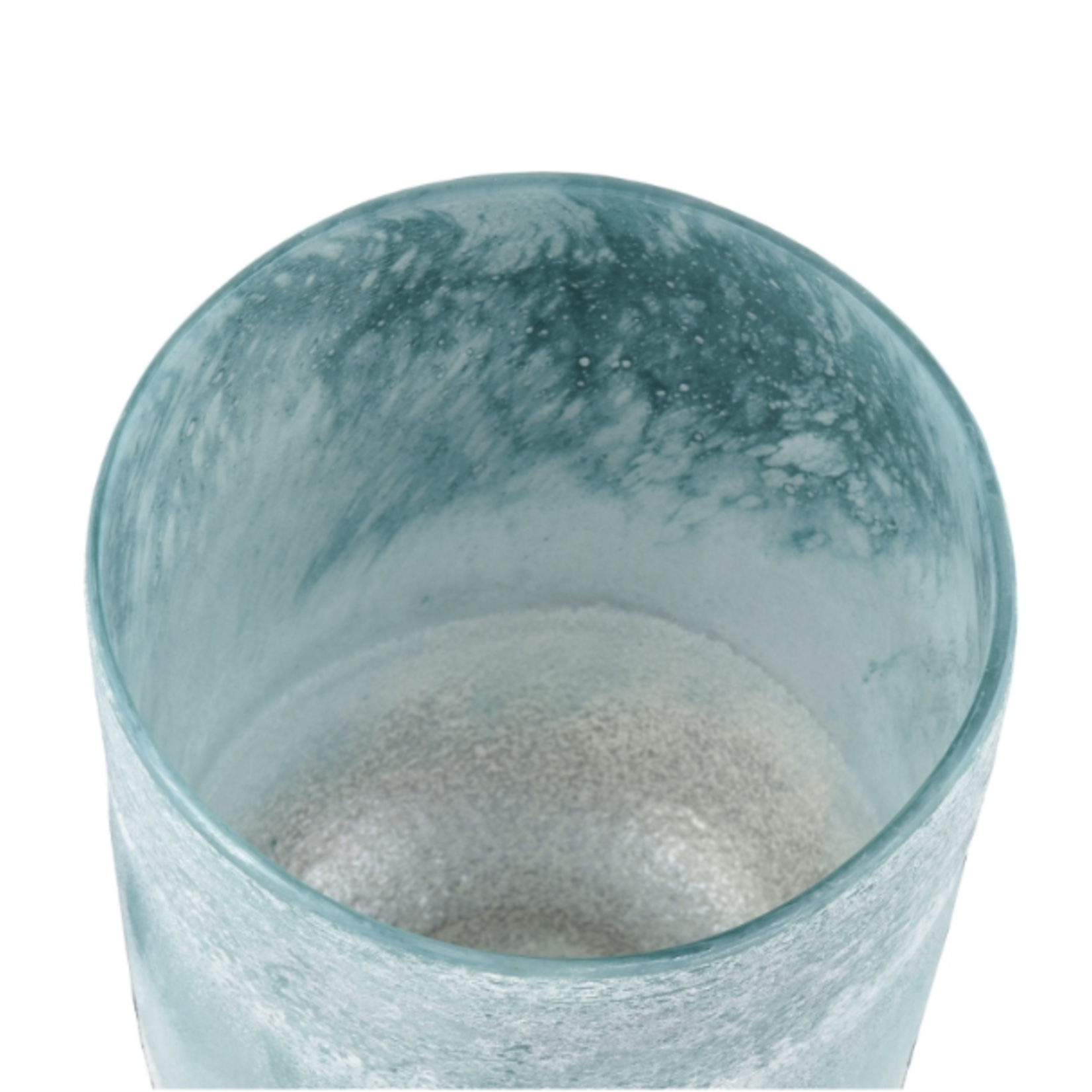 Outside The Box 12" Haweswater Frosted Turquoise Glass Vase