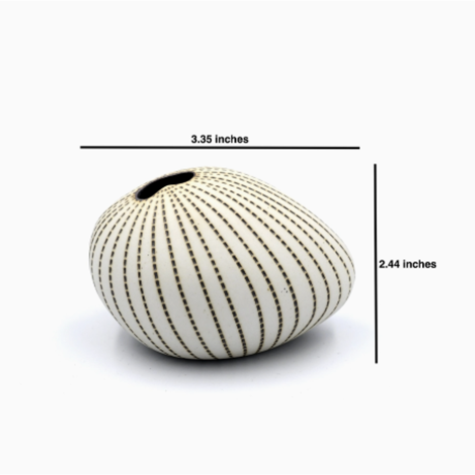 Outside The Box 4" Pebble Ivory & Brown Dots Handcrafted Porcelain Mini Bud Vase