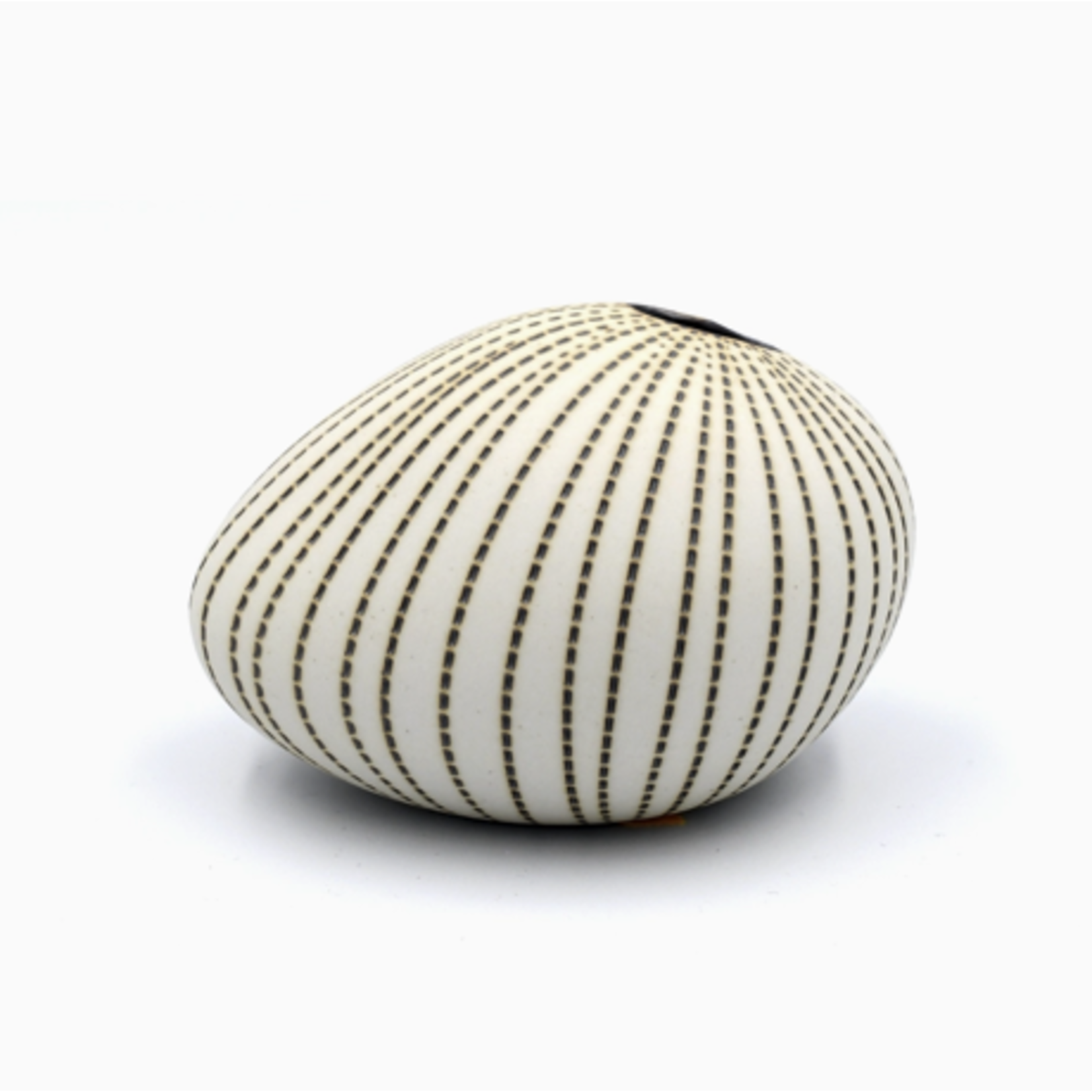 Outside The Box 4" Pebble Ivory & Brown Dots Handcrafted Porcelain Mini Bud Vase