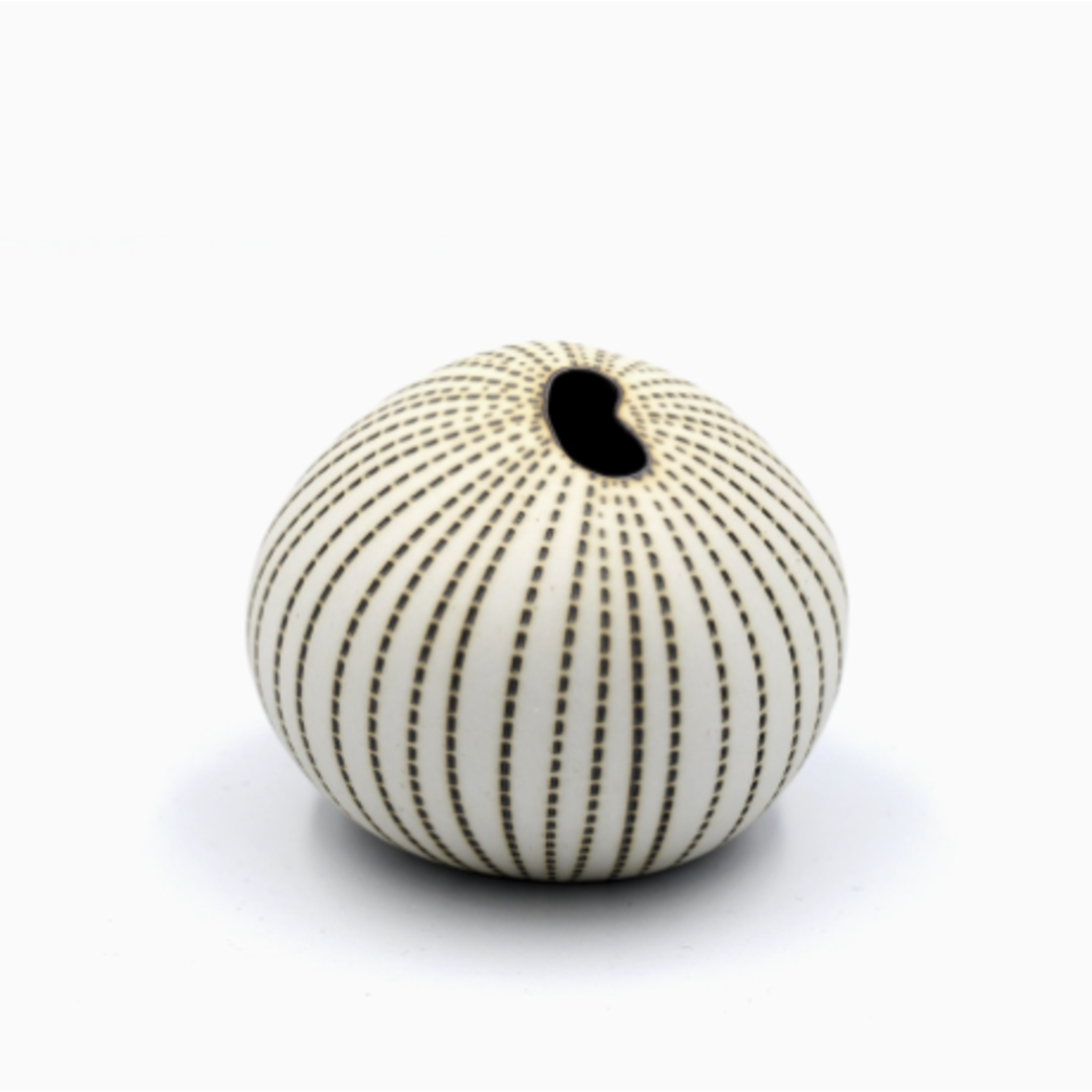 Outside The Box 4" Pebble Ivory & Brown Dots Handcrafted Porcelain Mini Bud Vase