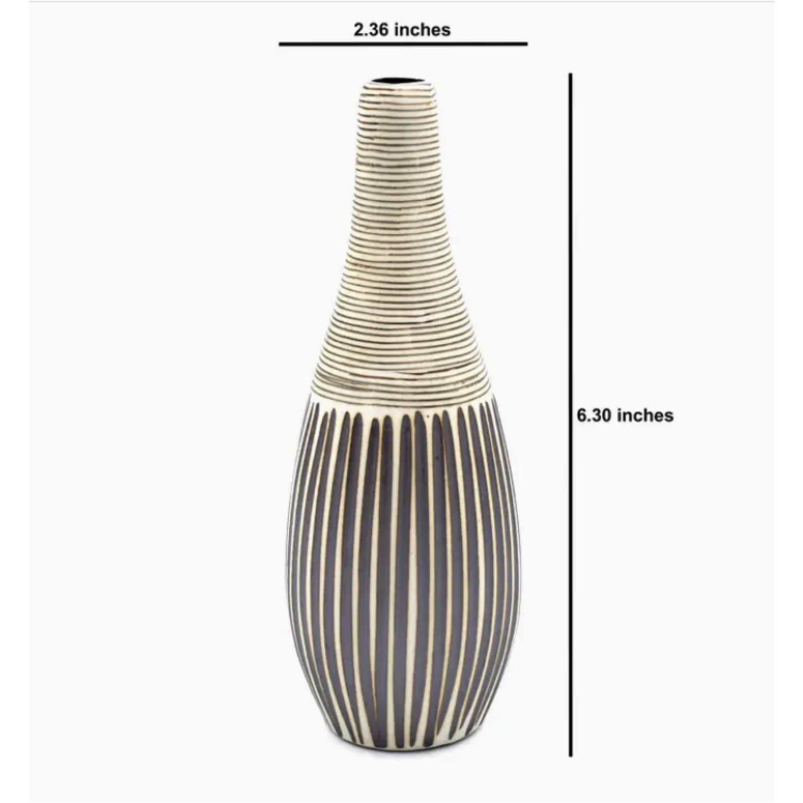 Outside The Box 6" Modo Mini Brown & Ivory Handcrafted Porcelain Bud Vase
