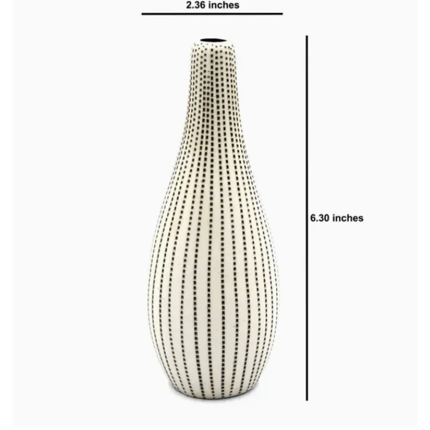 Outside The Box 6" Modo Mini Ivory & Brown Dots Handcrafted Porcelain Bud Vase
