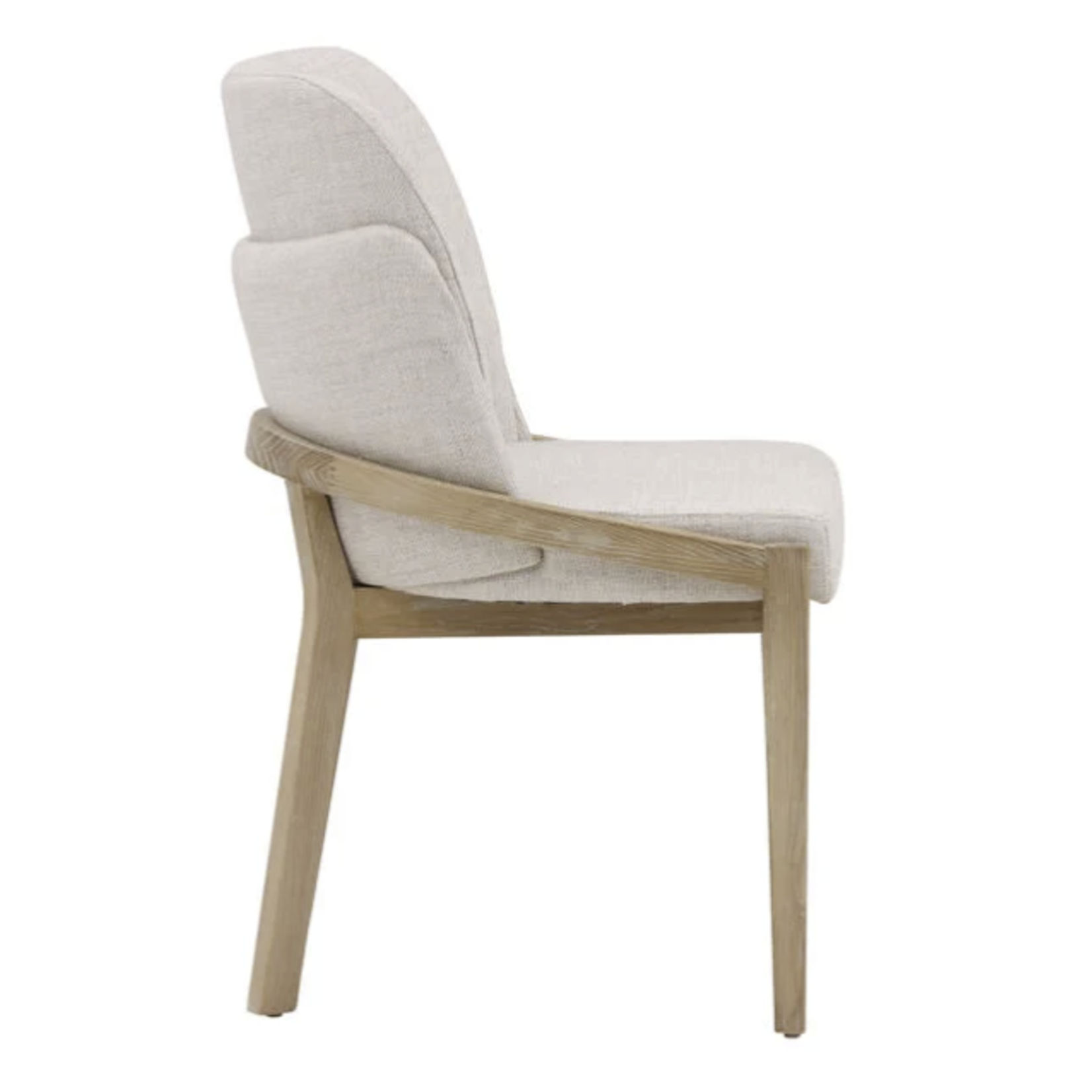 Outside The Box Jacquelyn Light Natural Performance Fabric Elm Wood Dining Chair