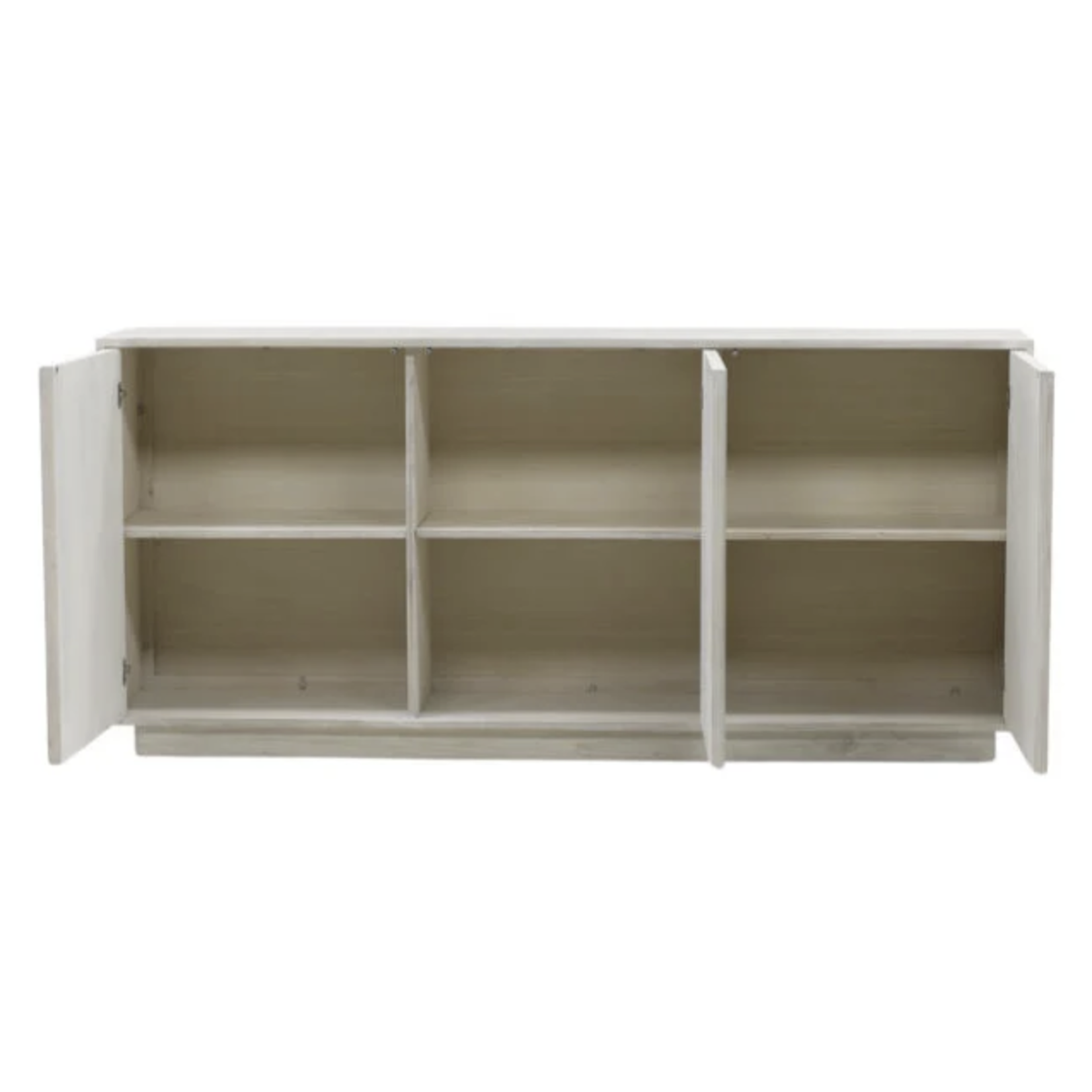 Outside The Box 79x18x36 Ives White Wash Reclaimed Pine Wood Sideboard