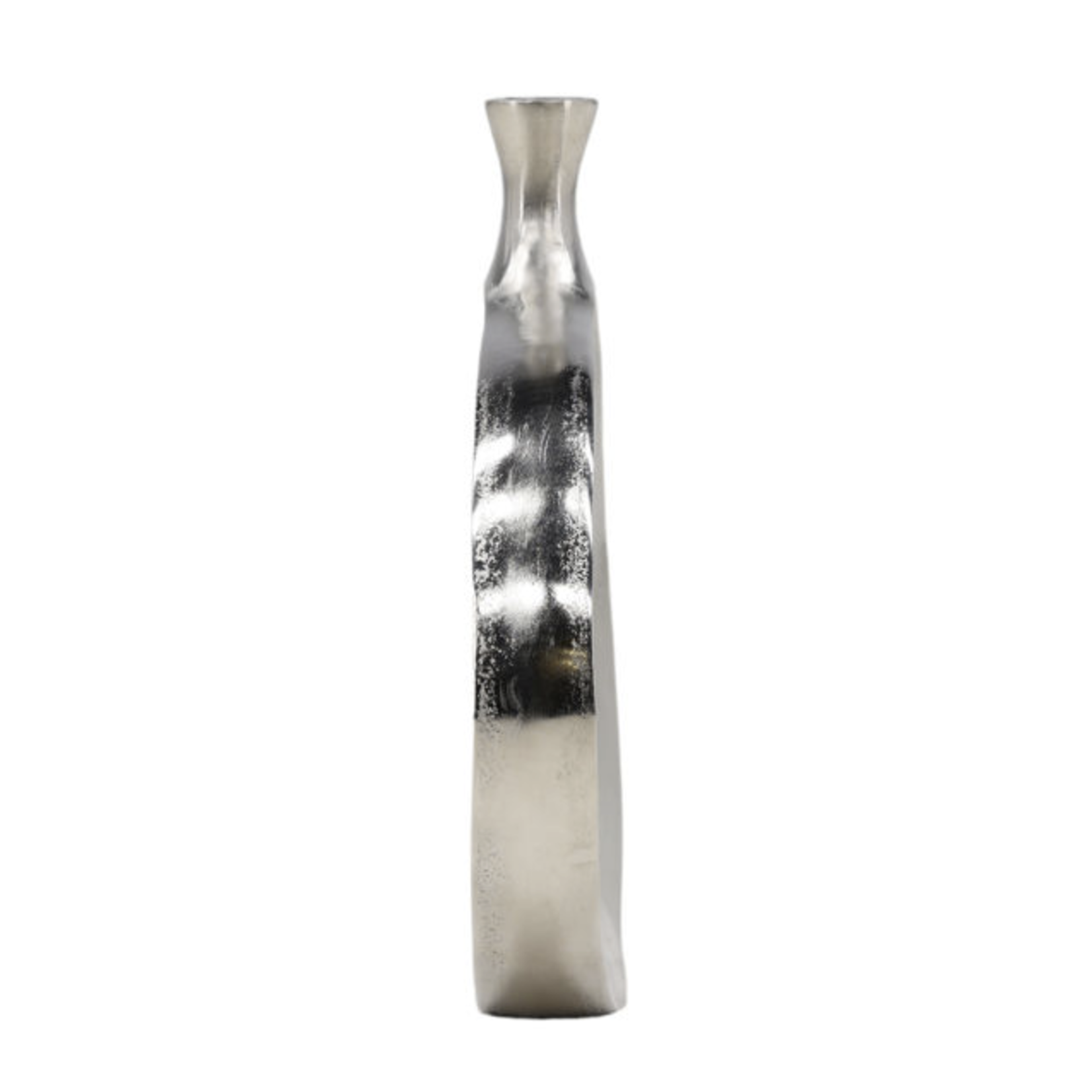 Outside The Box 15" Calyx Chrome Aluminum Sculpture Vase