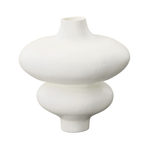 Outside The Box 11" Odelia White Terracotta Sculpture Vase