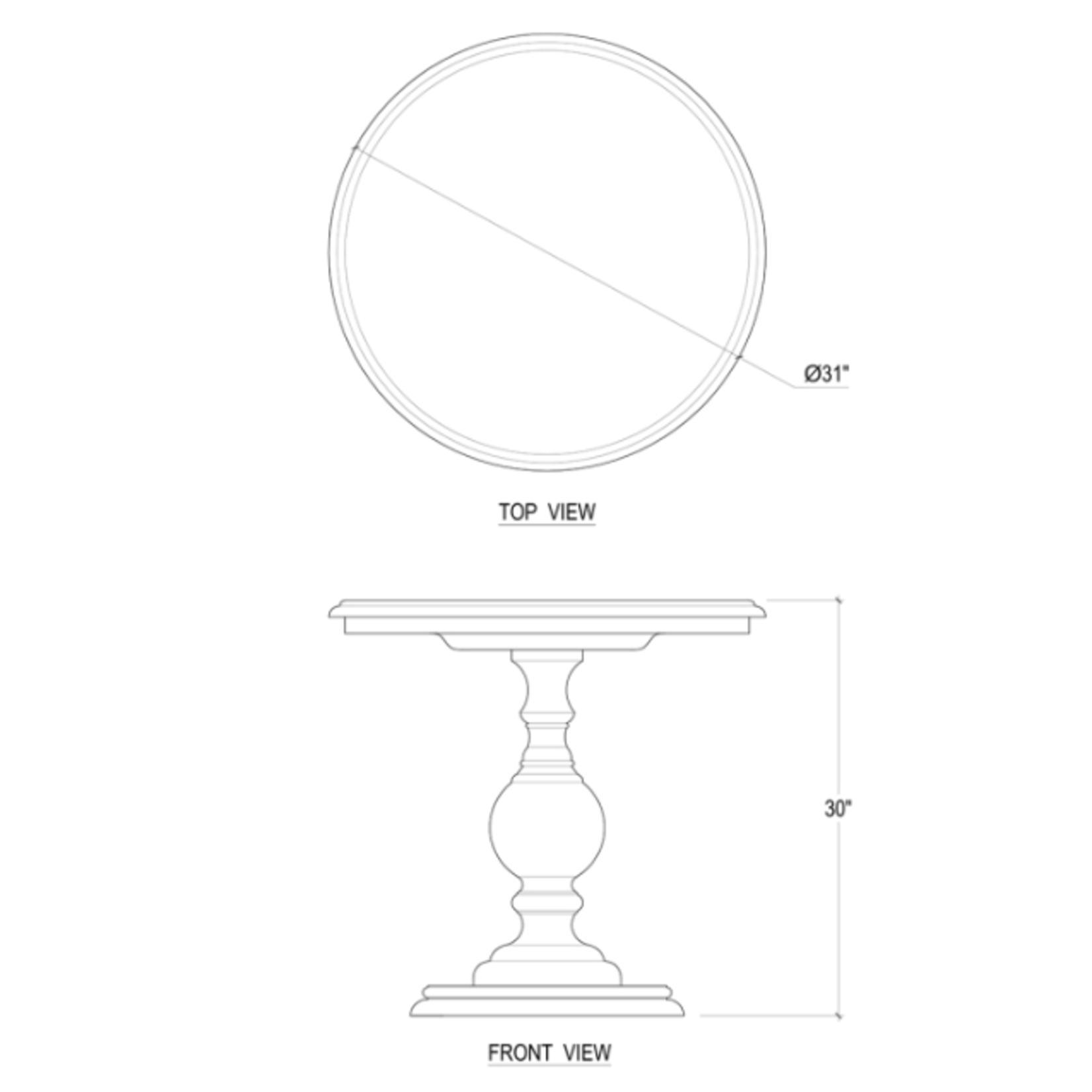 Outside The Box 31" Gloucester Solid Mahogany Kitchen Table In Architectural White Light Distress -  HRW