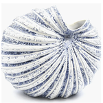 Outside The Box 6" Palm White & Blue Textured Handcrafted Porcelain Vase