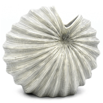 Outside The Box 6" Palm White & Black Lines Handcrafted Porcelain Vase