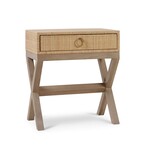 Outside The Box 28x18x31 Renoir Natural Rattan Wrapped Mahogany Side Table In Sandbar