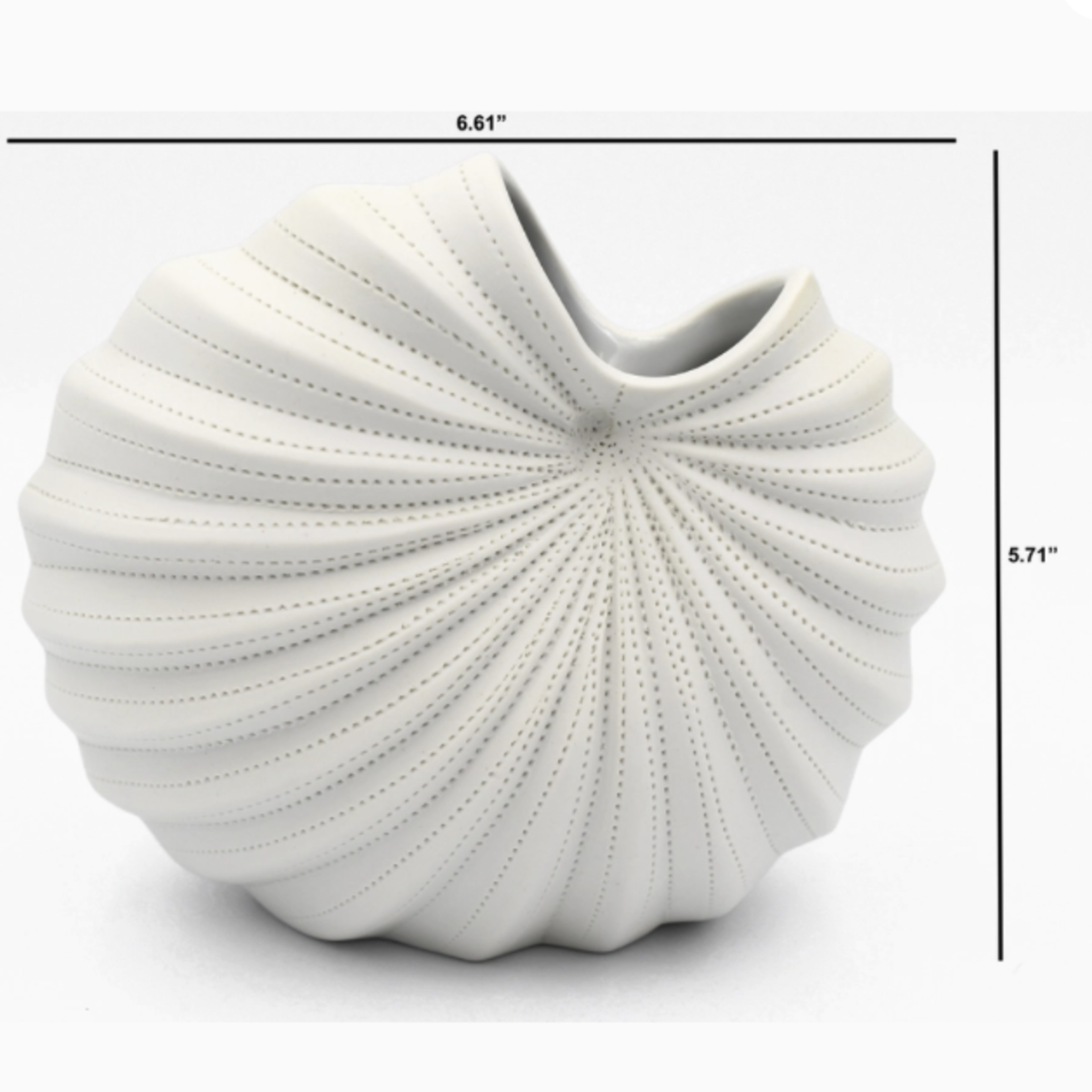 Outside The Box 6" Palm White With Dots Handcrafted Porcelain Vase