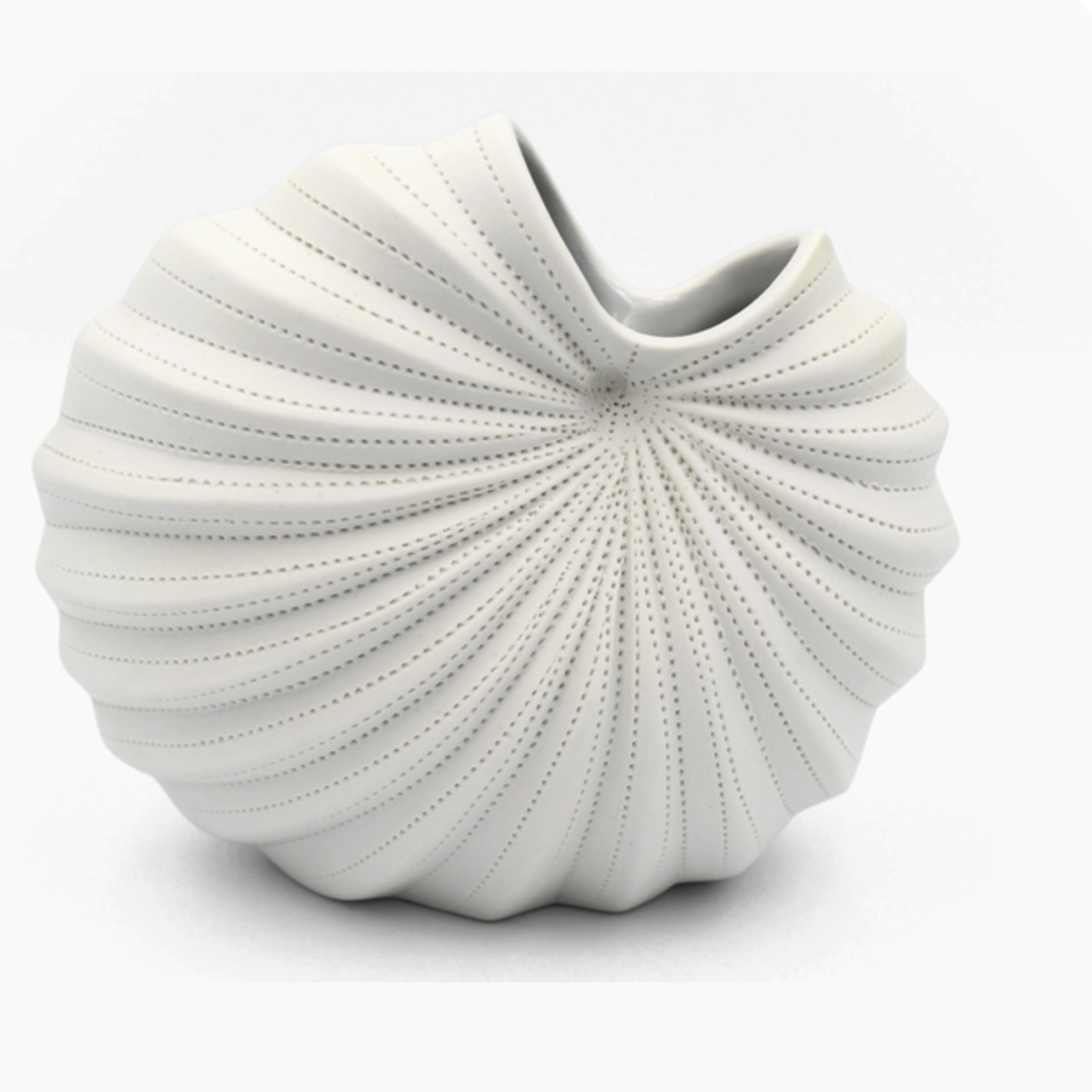 Outside The Box 6" Palm White With Dots Handcrafted Porcelain Vase