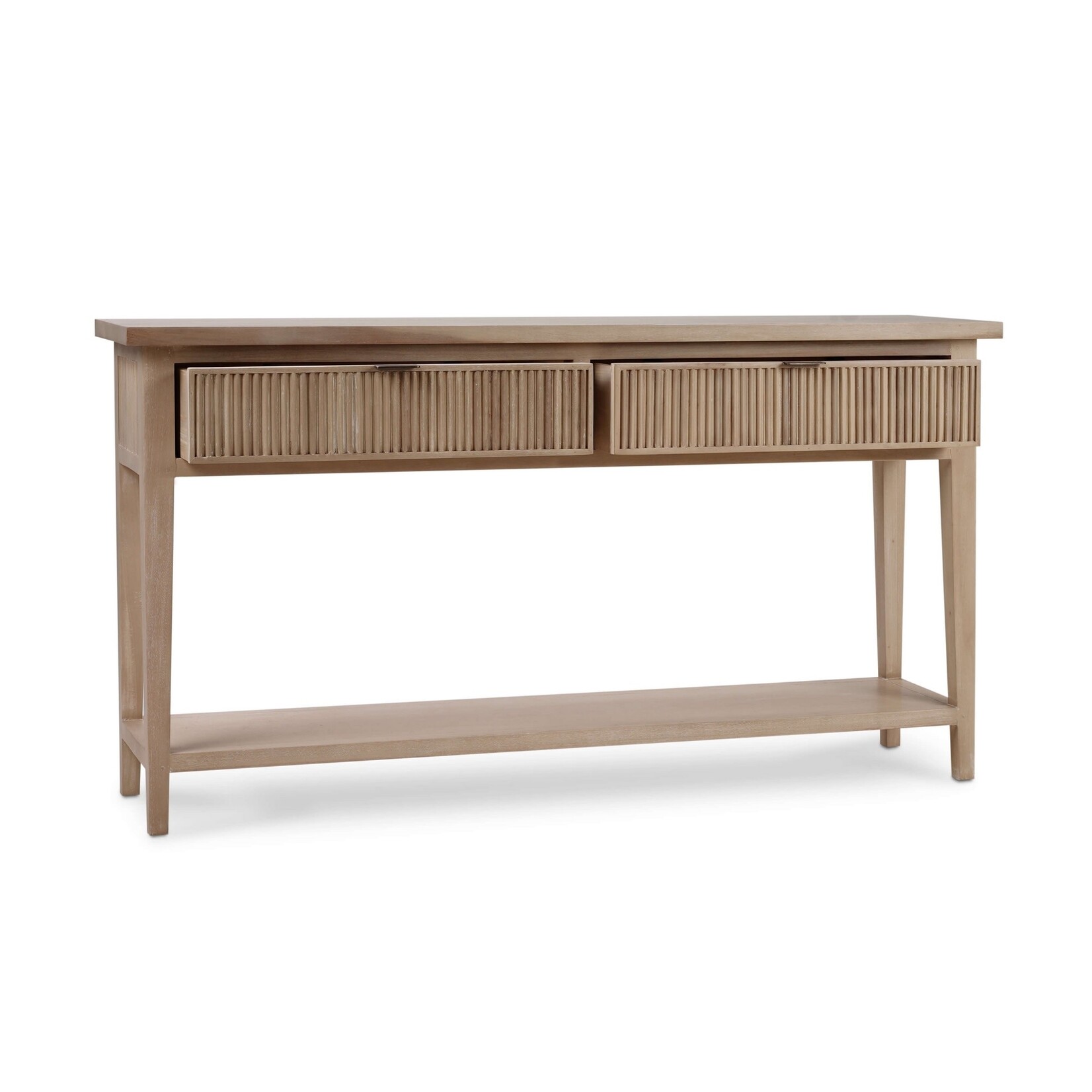 Outside The Box 60x14x32 Kraton Solid Mahogany 2 Drawer Console Table In Sandbar