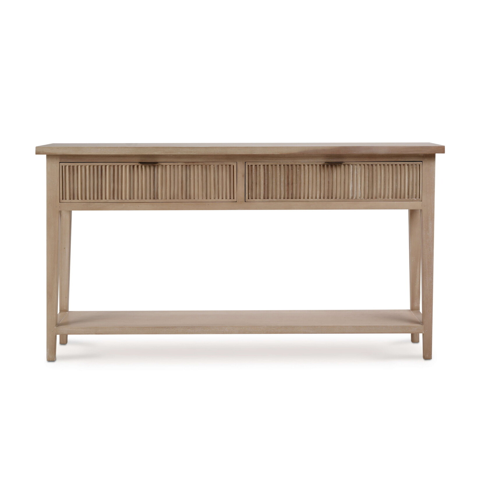 Outside The Box 60x14x32 Kraton Solid Mahogany 2 Drawer Console Table In Sandbar