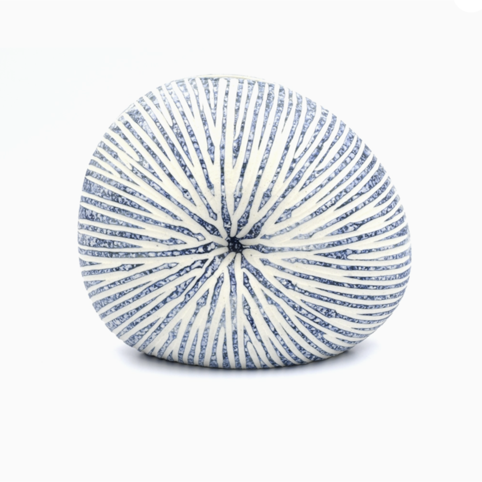 Outside The Box 6" Diva White & Blue Textured Handcrafted Porcelain Mini L-Shape Bud Vase