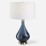 Outside The Box 28" Uttermost Riviera Sapphire & Navy Blue Glass Table Lamp