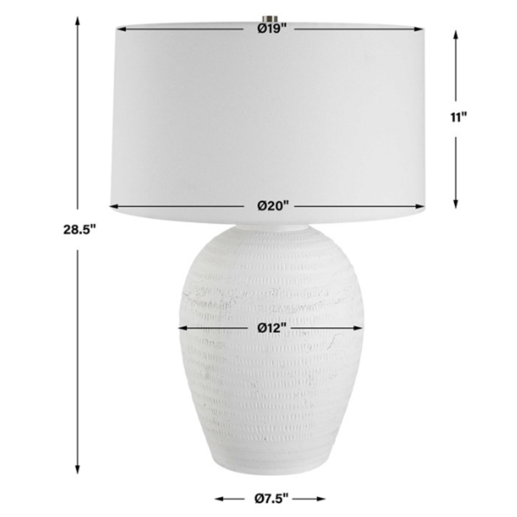 Outside The Box 29" Uttermost Reyna White Ceramic Table Lamp
