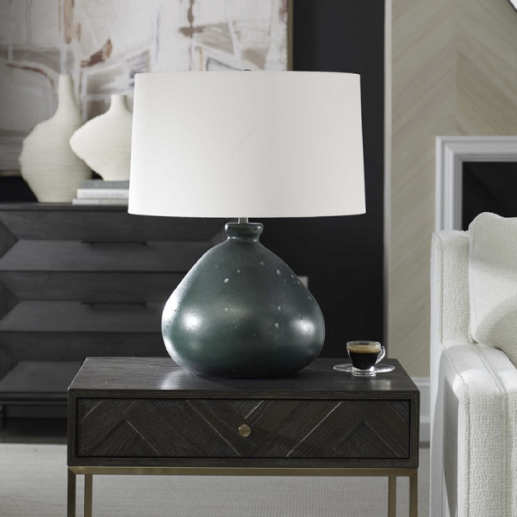 Outside The Box 23" Uttermost Killarney Emerald Green Ceramic Table Lamp