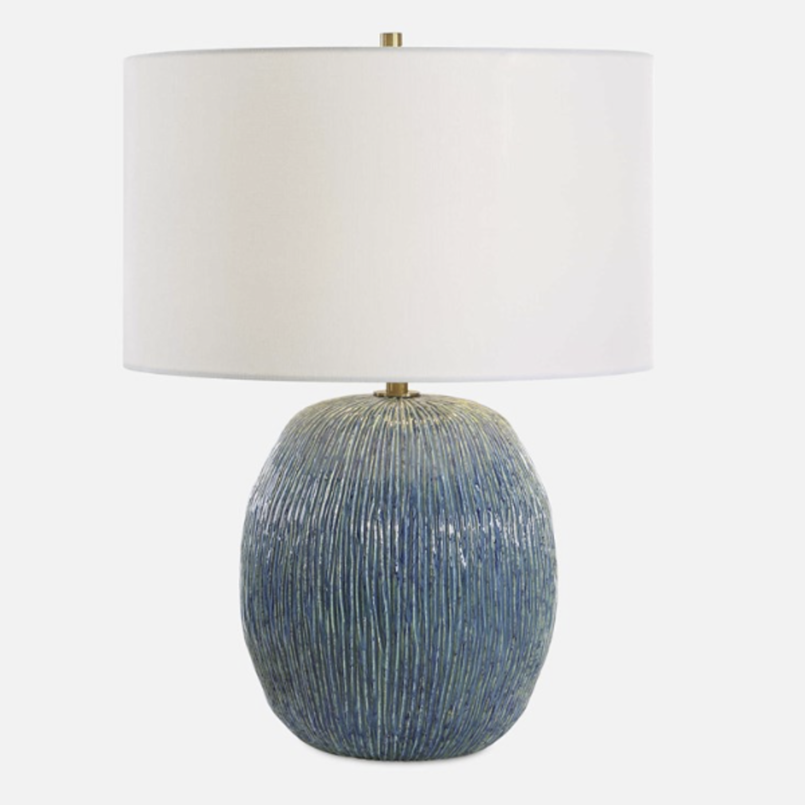 Outside The Box 23" Uttermost Elysia Blue Green Textured Ceramic Table Lamp