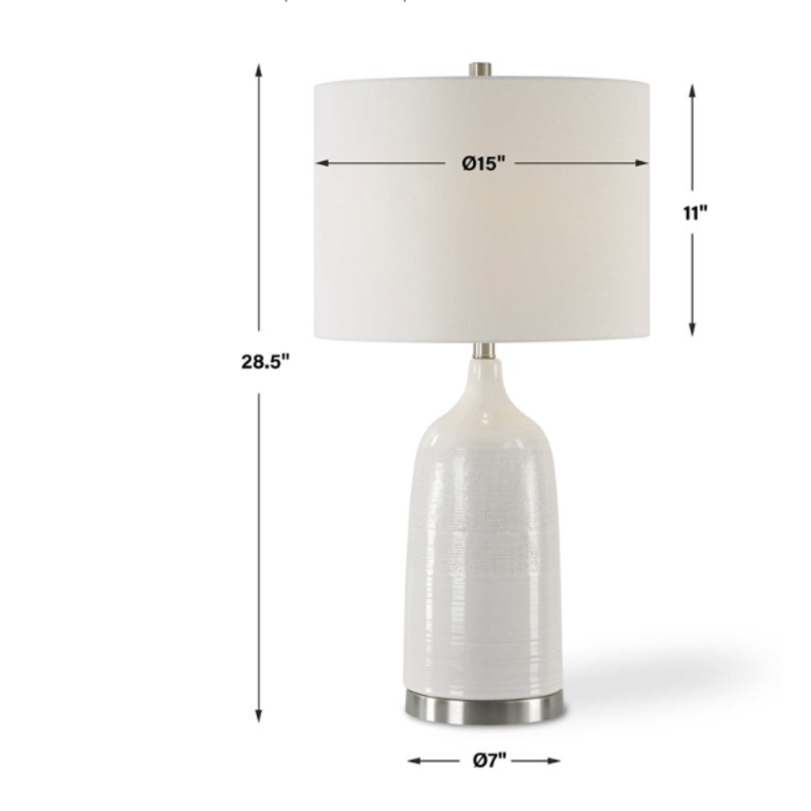 Outside The Box 29" Uttermost Distressed White Glaze Textured Ceramic Table Lamp
