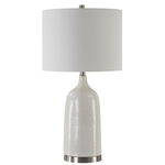 Outside The Box 29" Uttermost Distressed White Glaze Textured Ceramic Table Lamp