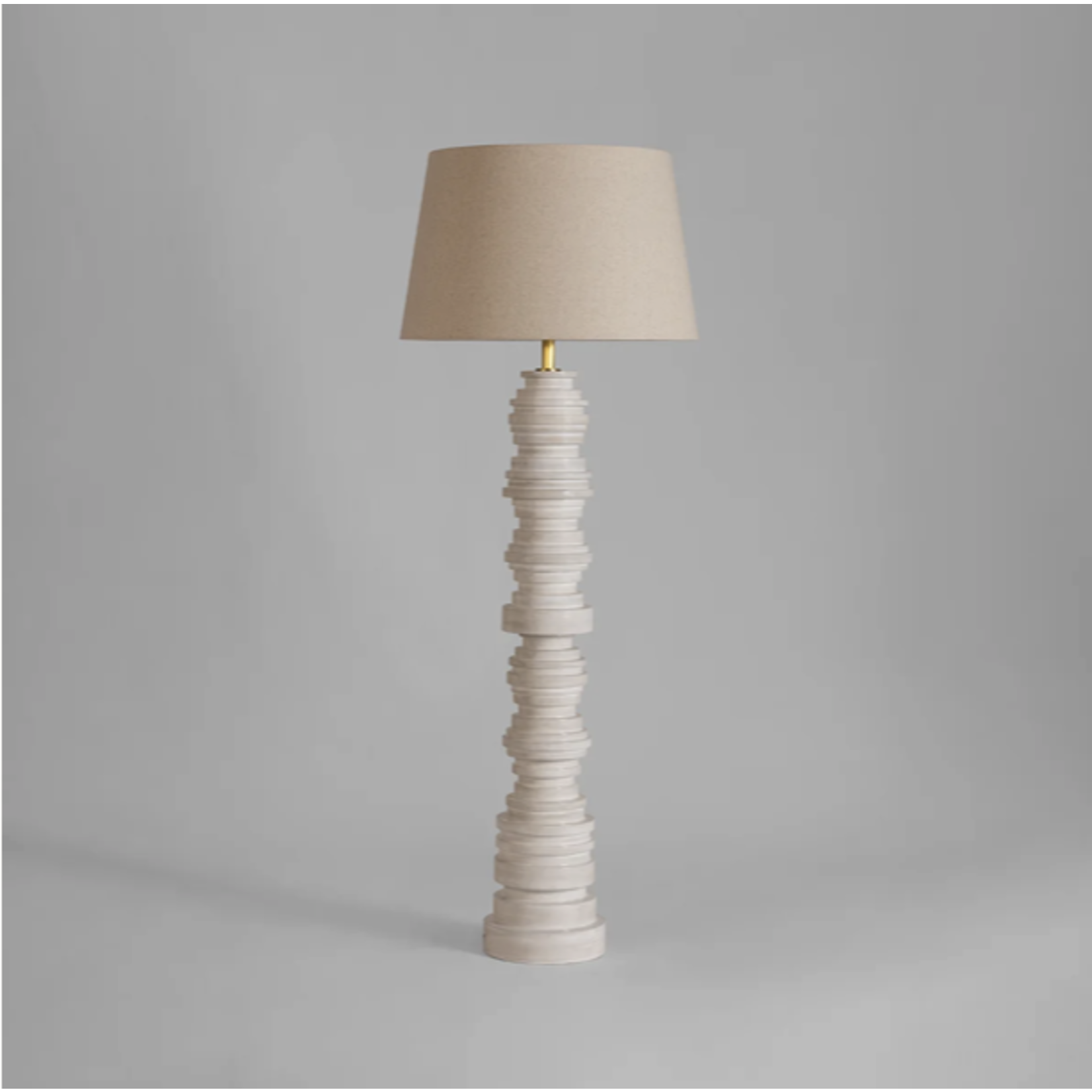 Outside The Box 24" Wayzata White Ceramic Discs Floor Lamp