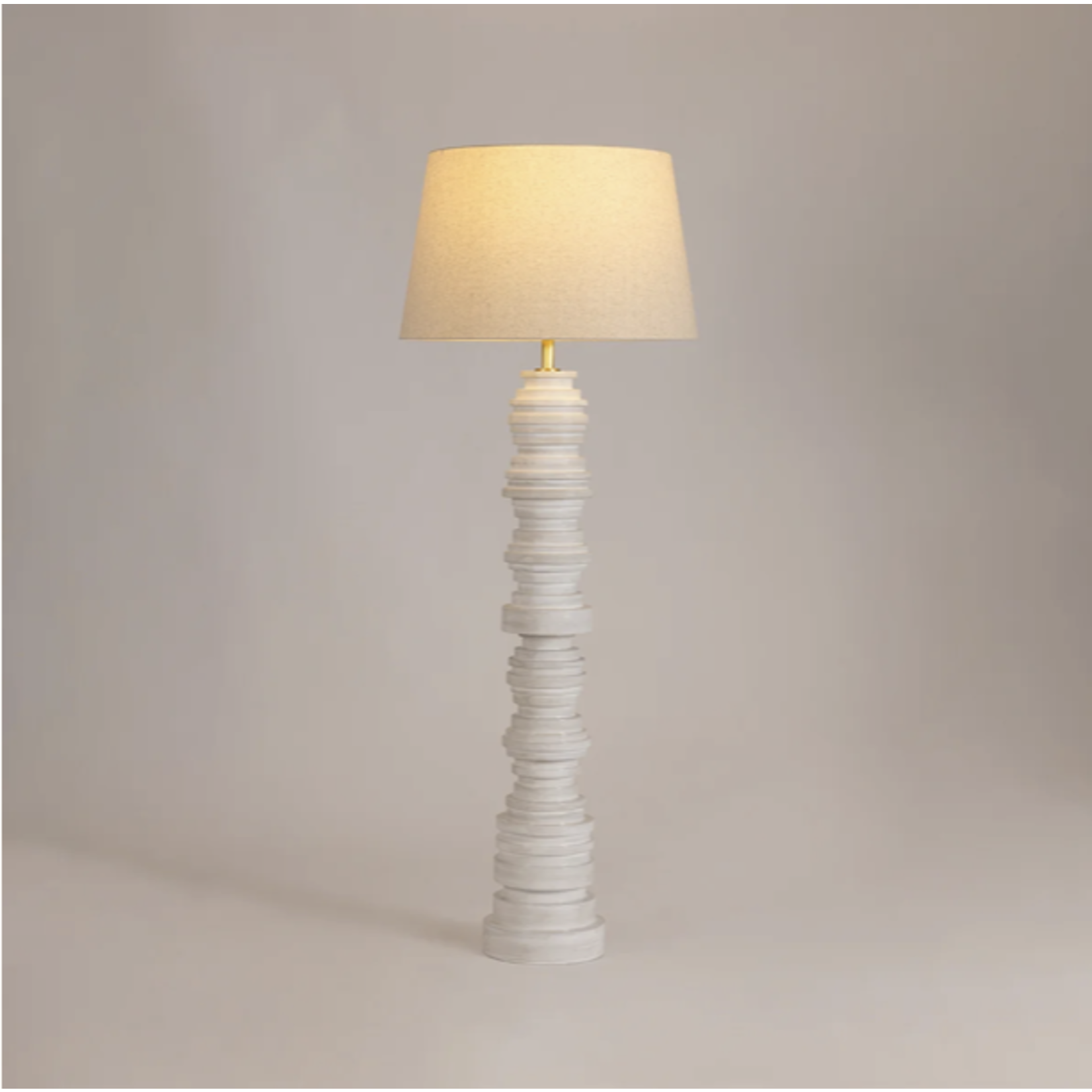 Outside The Box 24" Wayzata White Ceramic Discs Floor Lamp
