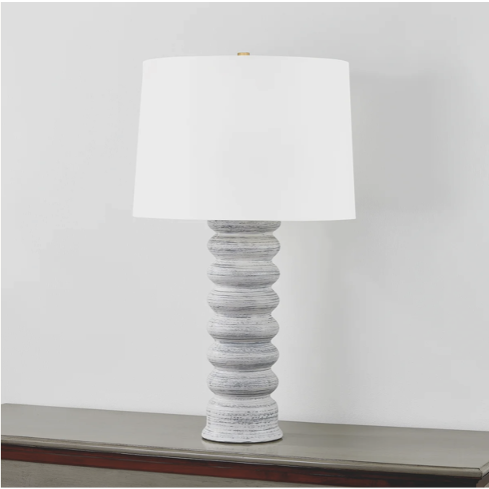 Outside The Box 19" Harwinton Matte White Glaze & Grey Ceramic Table Lamp