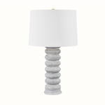 Outside The Box 19" Harwinton Matte White Glaze & Grey Ceramic Table Lamp