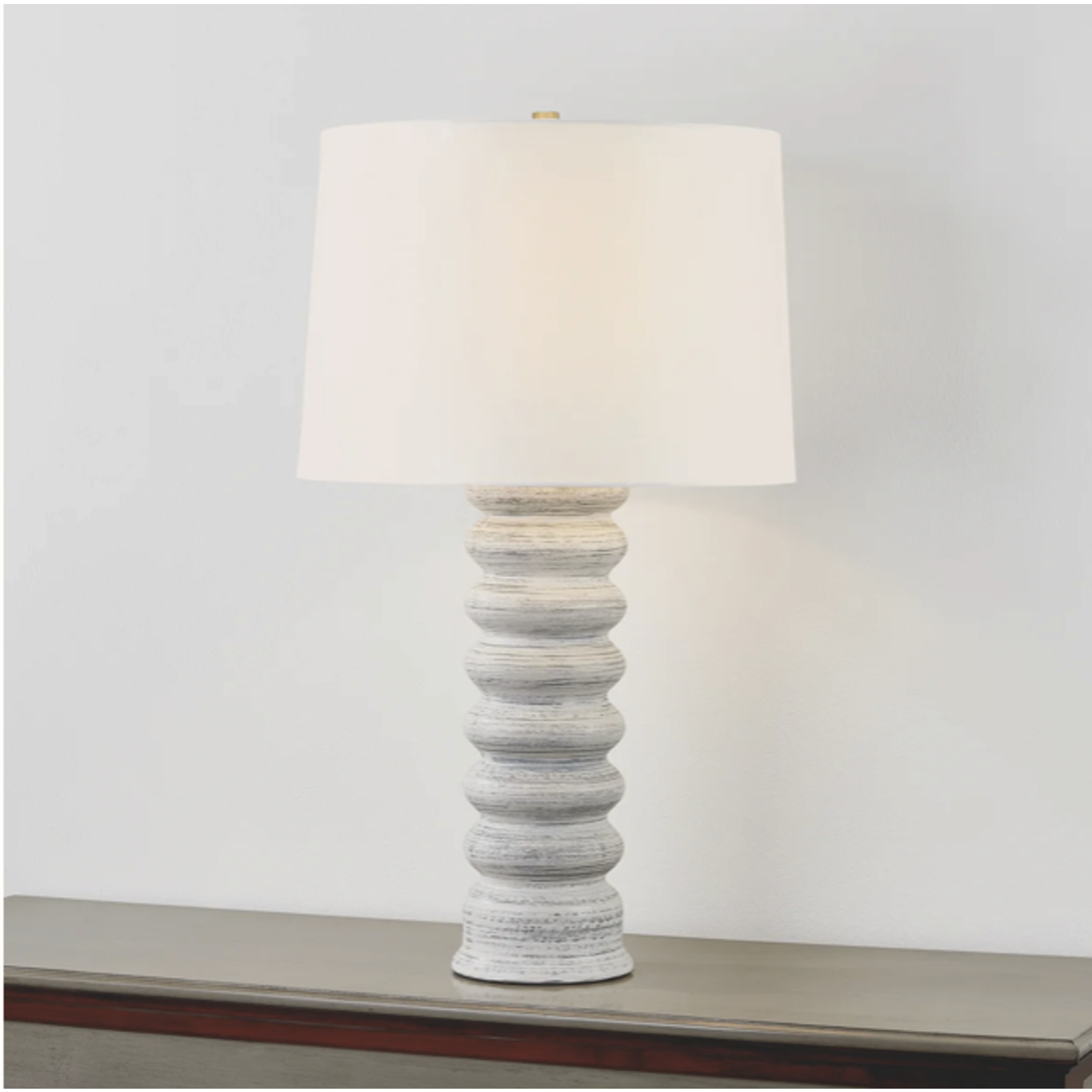 Outside The Box 19" Harwinton Matte White Glaze & Grey Ceramic Table Lamp