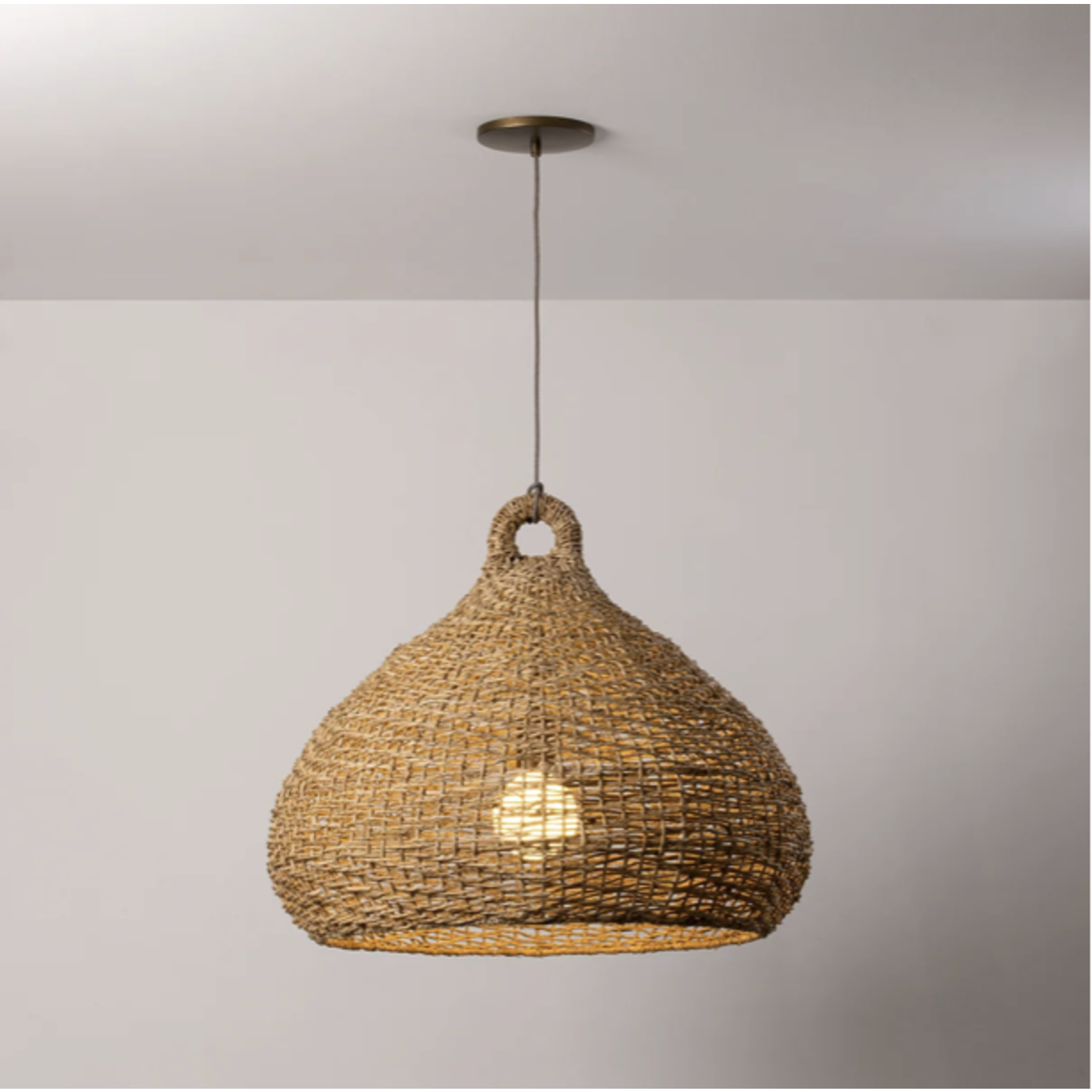 Outside The Box 32" Lechlan Natural Kalas Abaca Handwoven Pendant
