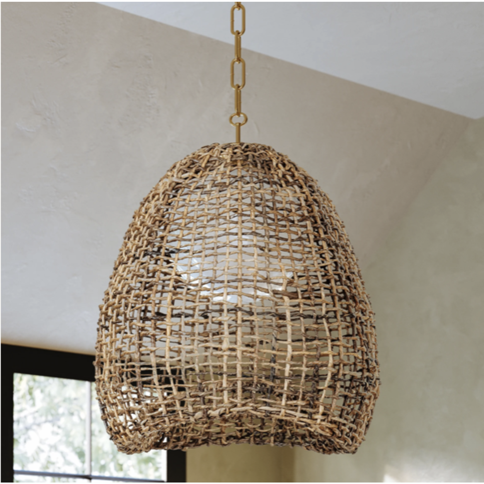 Outside The Box 24" Maester Natural Woven Abaca Pendant