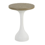 Outside The Box 14x19 Adobe White & Wood Finish Round Drink Table