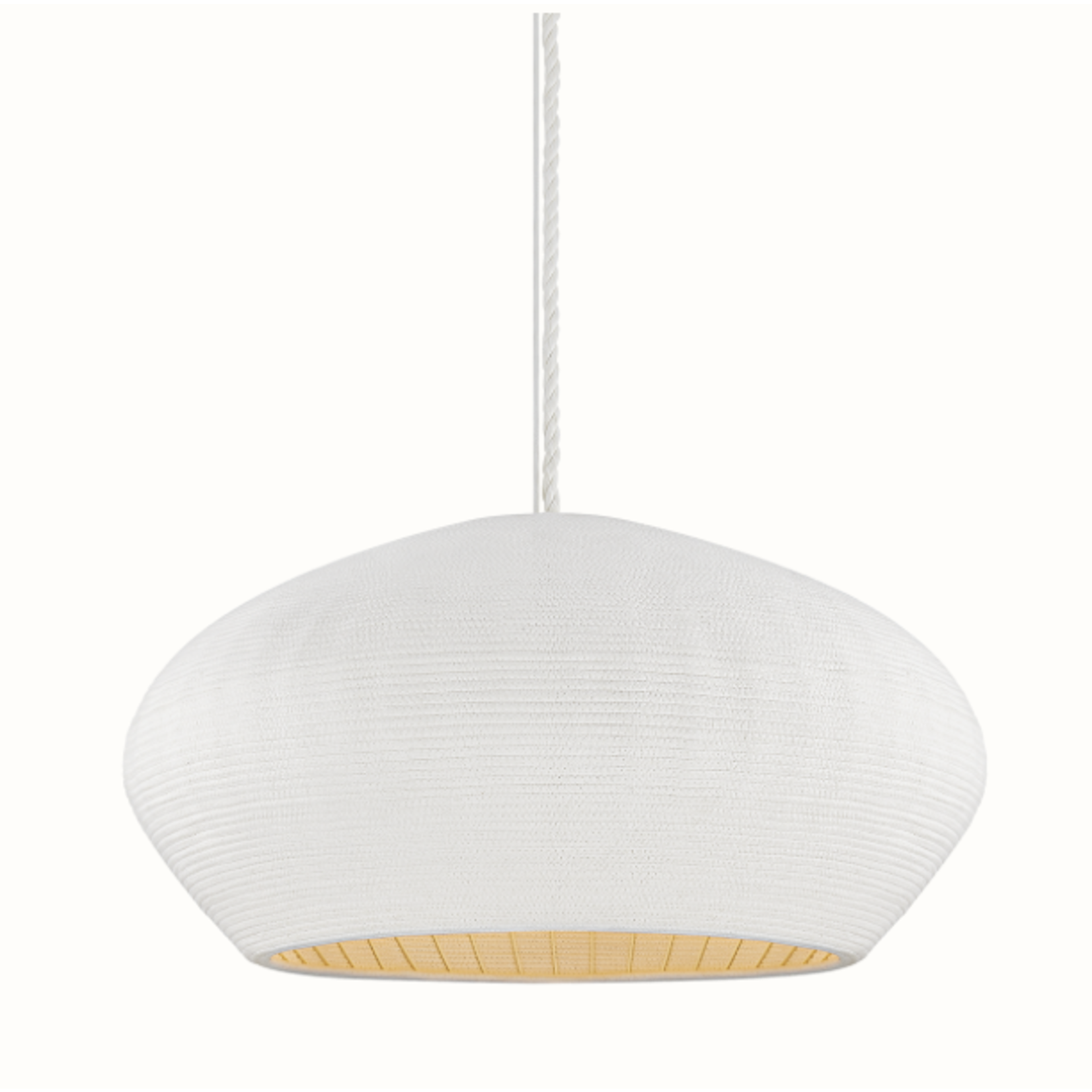 Outside The Box 36" Ferndale White Coiled Cotton Cord Handcrafted Pendant