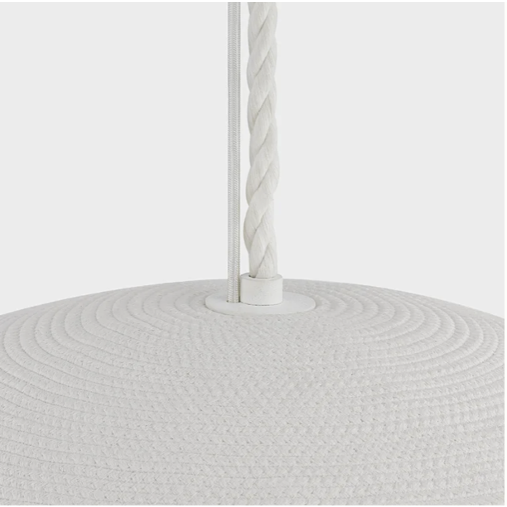 Outside The Box 36" Ferndale White Coiled Cotton Cord Handcrafted Pendant