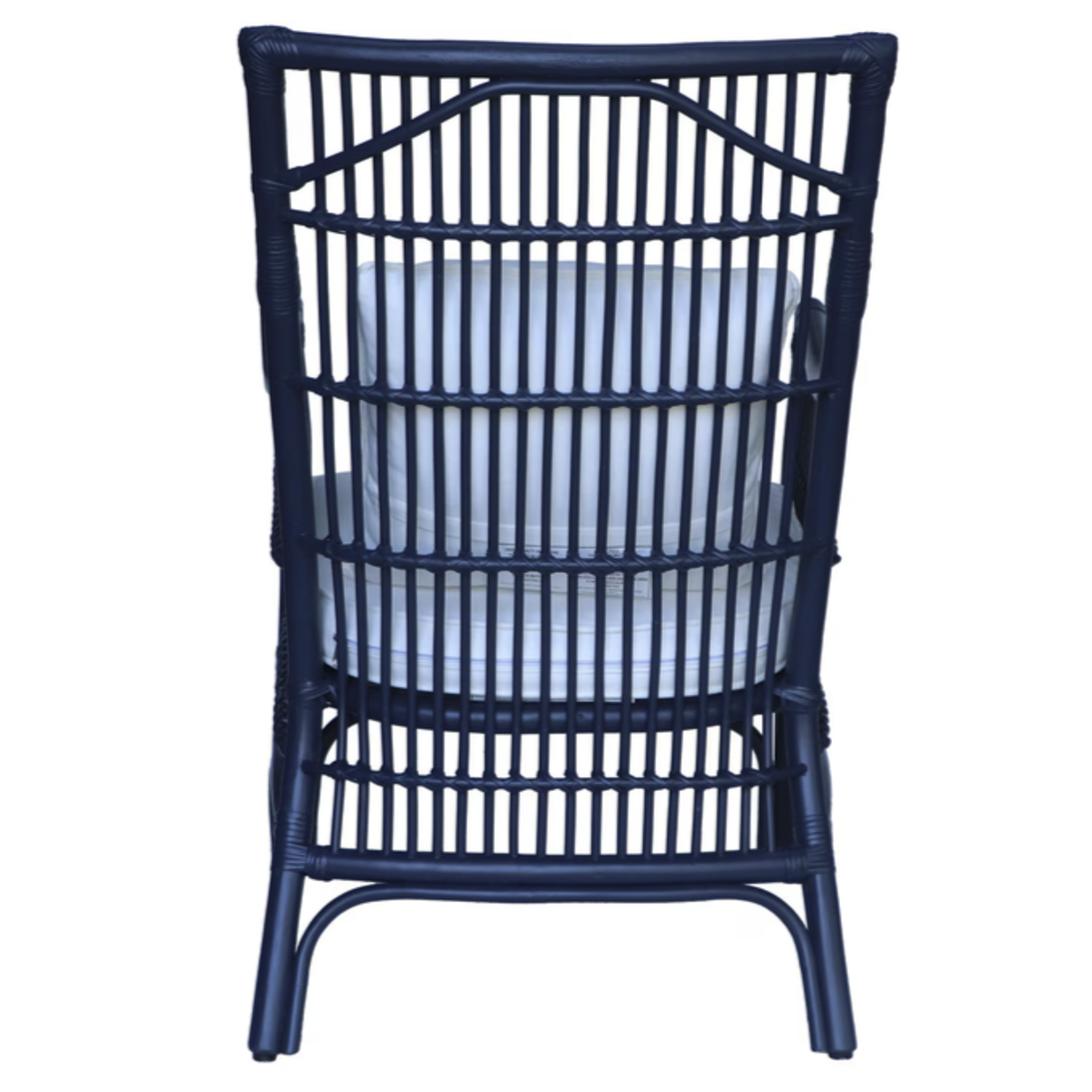 Outside The Box Winston II Rattan Arm Dining Chair In Navy Blue